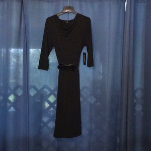 Black belted dress